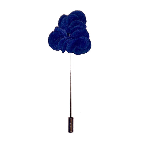 Navy Blue Three Flower Lapel Pin