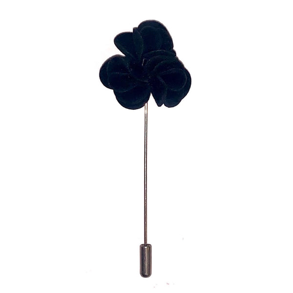 Black Three Flower Lapel Pin