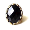 Carved Black Stones Ring
