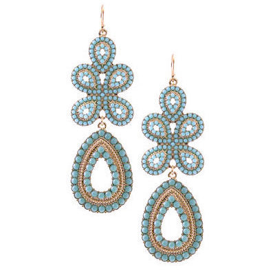 Retro Beaded Drop Earrings