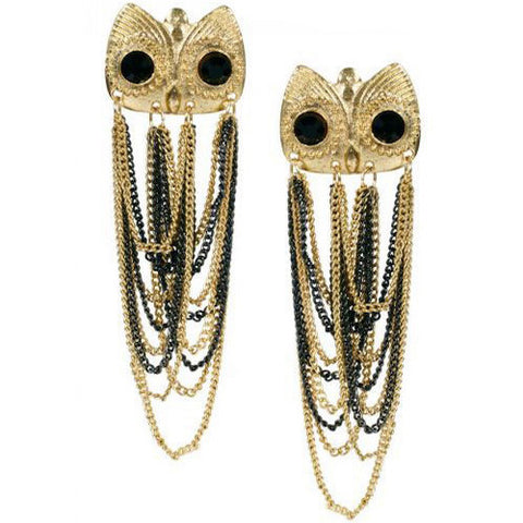 Owl Tassel Drop Earrings