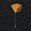 Yellow Metal Leaf Vintage Lapel Pin Yellow