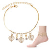 Crystal & Big Leaves Dangle Charms Anklet