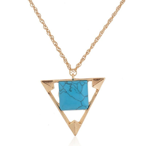 Square in Triangle Drop Necklace