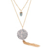 Circular Marble with Tassel Necklace