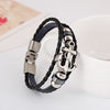 Anchor Pattern Leather Bracelet