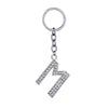 Letter M Crystal Charm Keychain