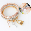 Lock-Key Charms 3Pc Bracelet