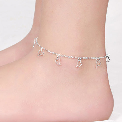 Heart Dangle Sparkling Anklet