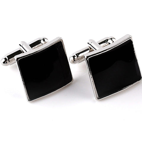 Square Black Enamel Cufflinks