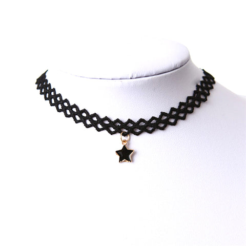 Star Pendant Black Velvet Choker