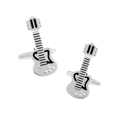 Silver Guitar Cufflinks