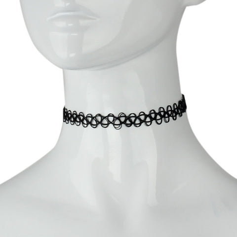 Interlocked Swirls Gothic Choker Necklace