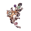 Rhinestones & Pearl Floral Brooch Pin