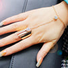 Crystal Cylinder Chain Link Ring