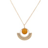 Stone in Circle Drop Necklace