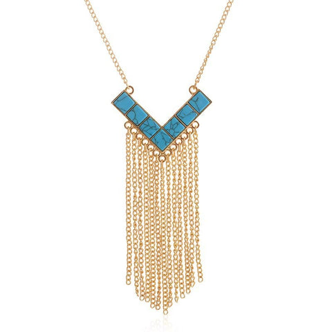 Triangle Fringes Statement Necklace