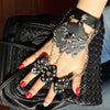 Skull with Rivets Leather Bracelet