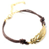 Gold Leaf Leather Bracelet