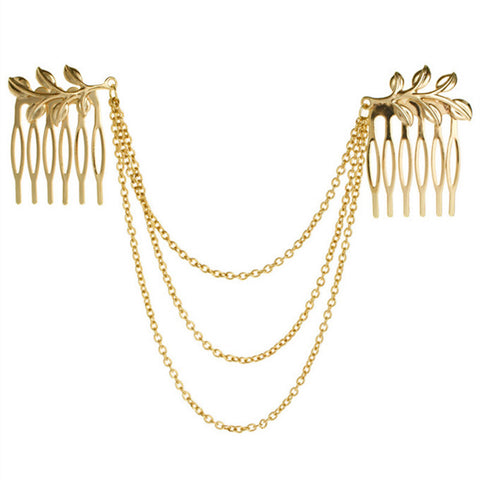 Metal Tassel Chain Comb Pin