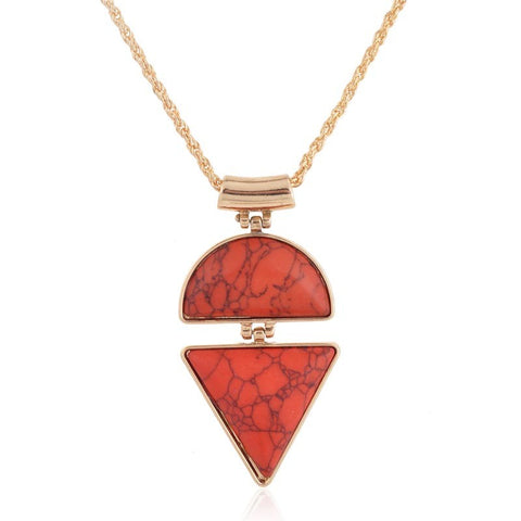 Circle Triangle Marble Necklace