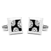 Black Enamel Square Rhinestone Cufflinks