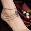 Turquoise Beads Tassel Foot Chain Anklet