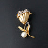 Flower with Pearl Brooch