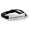BE YOUR OWN HERO Inspirational Leather Bracelet