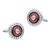 Crystal Studded Round Cufflinks