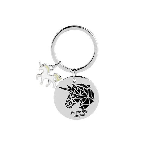 I AM MAGICAL UNICORN Double Charms Keychain