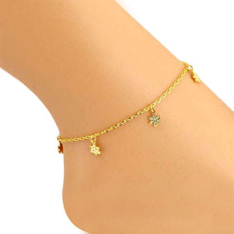 Little Hanging Flowers Anklet