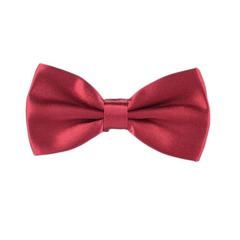 Deep Wine Satin Bowtie