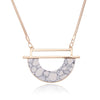 Semi Circle Marble Pendant Necklace