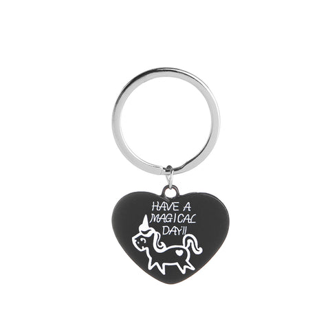 HAVE A MAGICAL DAY Unicorn Carved Keychain