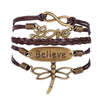Love Believe Dragonfly Multilayer Wristband