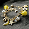Lemon Stars & Crystal Charms Bracelet