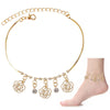 Crystal & Rose Dangle Charms Anklet