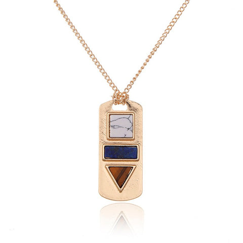 Geometric Marbles Embellished Necklace