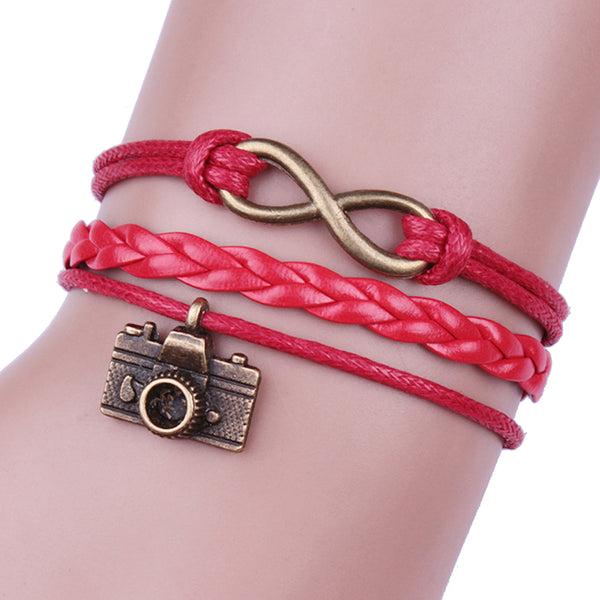 Multilayer Infinity Camera Charm Wristband