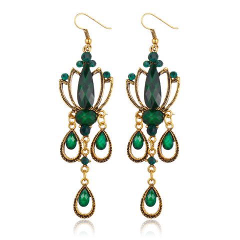 Vintage Rhinestone Drop Earrings