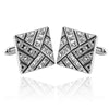 Geometric Pattern Crystal Embellished Cufflinks