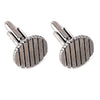 Round Striped Cufflinks