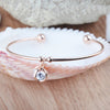 Crystal Charm Cuff Bracelet