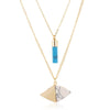 Double Layered Bar Stone Necklace