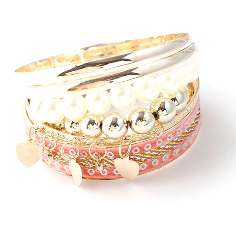 Multilayer Pearl & Coins Bracelet