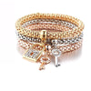 Lock-Key Charms 3Pc Bracelet