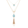 Layered Metal Tassel Necklace
