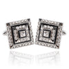 Square Grid Crystal Embellished Cufflinks