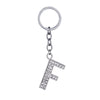 Letter F Crystal Charm Keychain